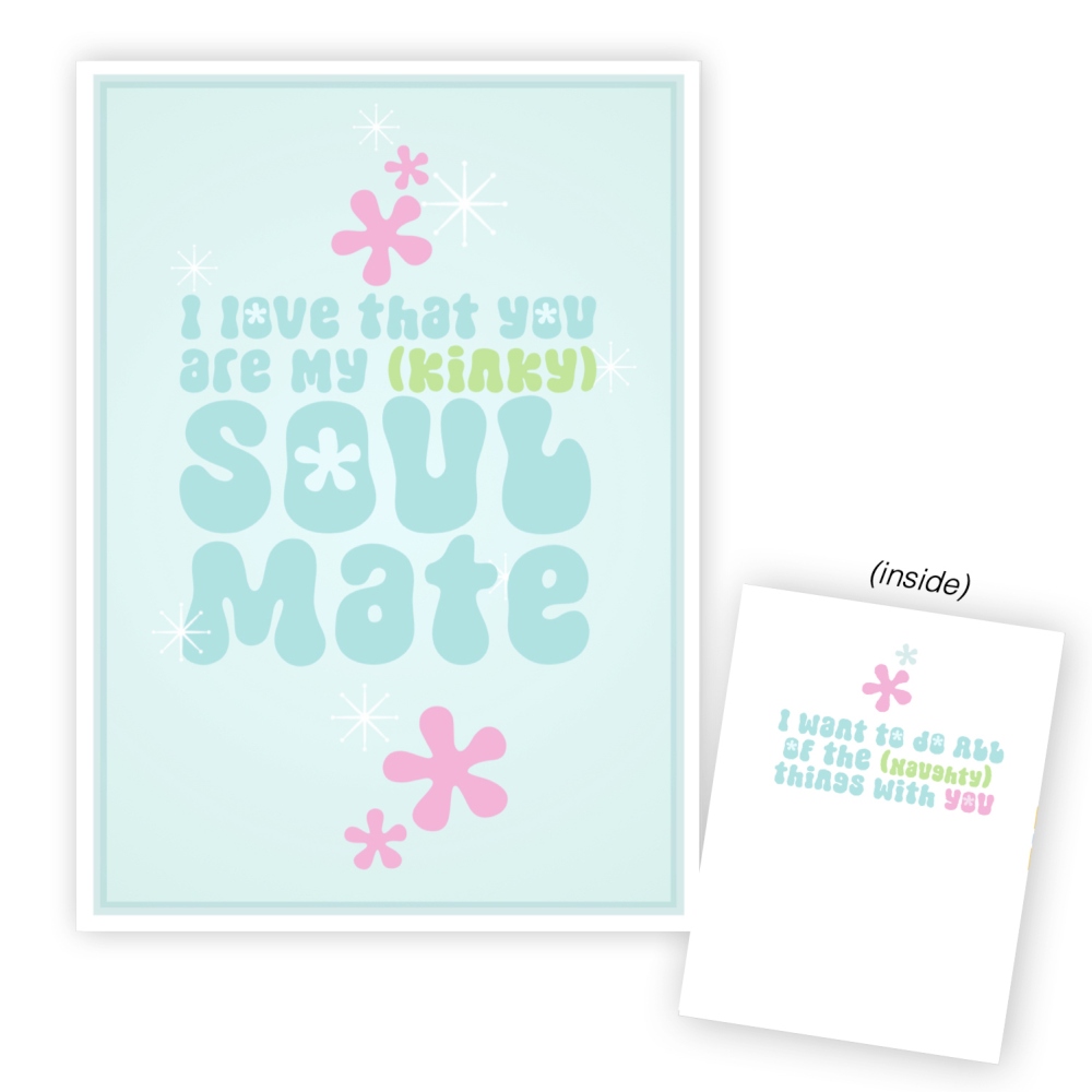 Warm Human - Kinky Soulmate Grußkarte - Blau